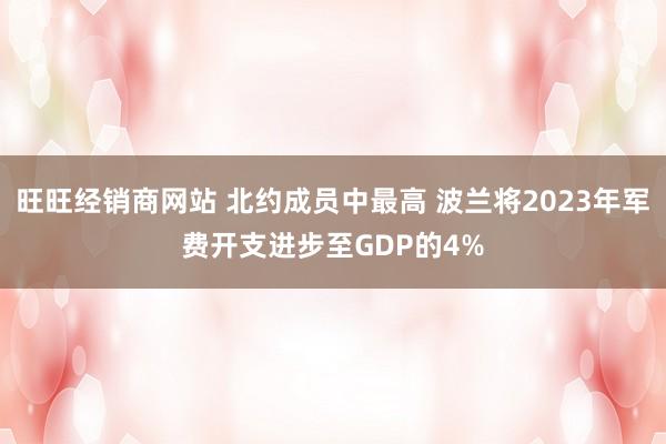 旺旺经销商网站 北约成员中最高 波兰将2023年军费开支进步至GDP的4%