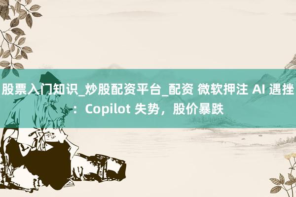 股票入门知识_炒股配资平台_配资 微软押注 AI 遇挫：Copilot 失势，股价暴跌