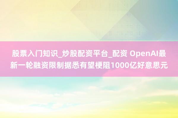 股票入门知识_炒股配资平台_配资 OpenAI最新一轮融资限制据悉有望梗阻1000亿好意思元