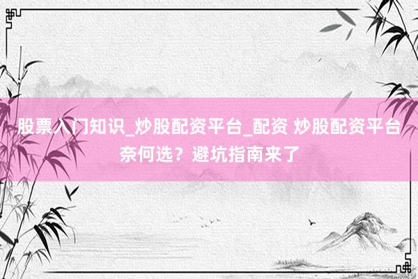 股票入门知识_炒股配资平台_配资 炒股配资平台奈何选？避坑指南来了