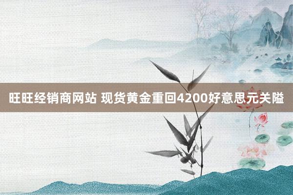 旺旺经销商网站 现货黄金重回4200好意思元关隘